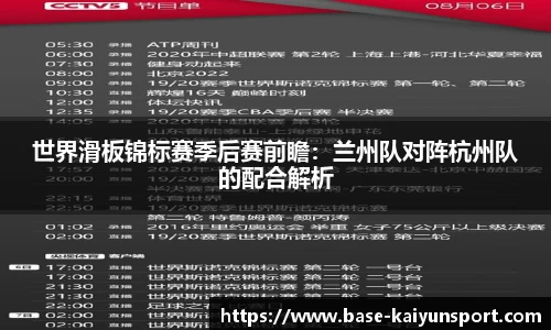 世界滑板锦标赛季后赛前瞻：兰州队对阵杭州队的配合解析